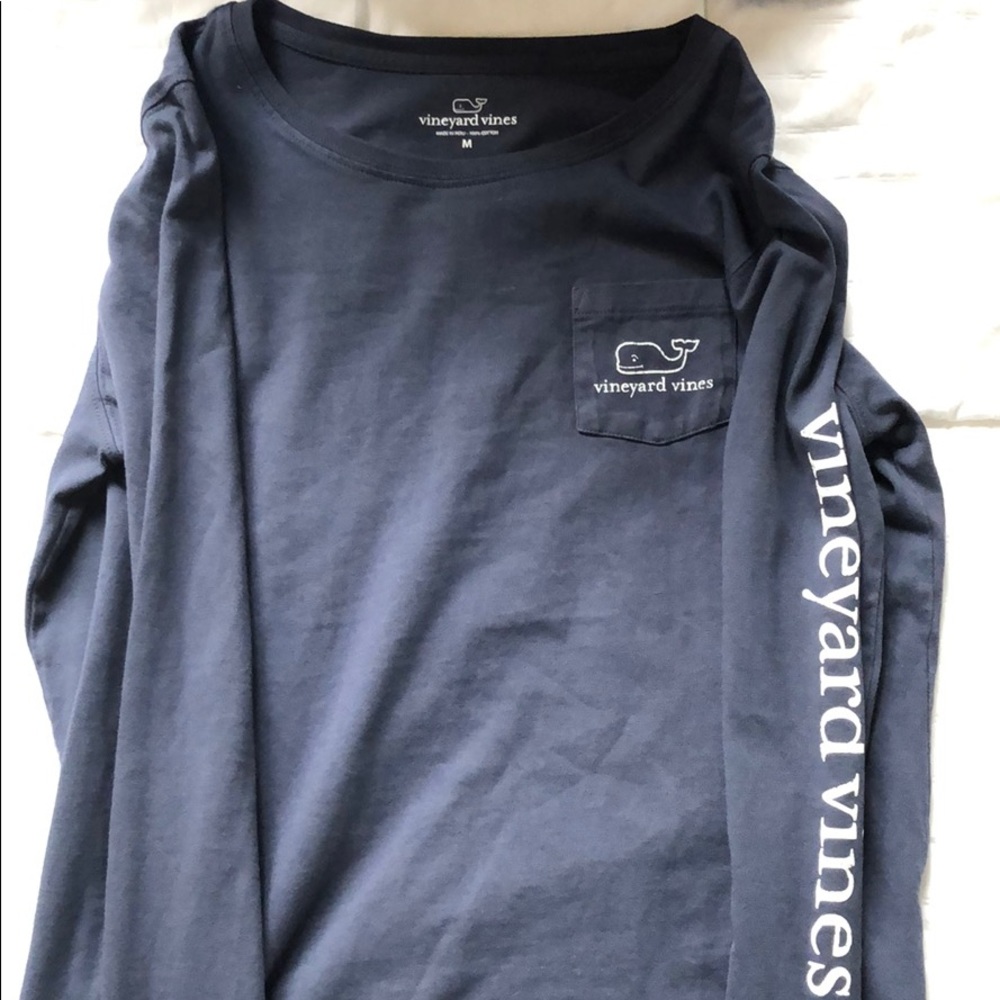 Navy blue womens vineyard vines long sleeve tee